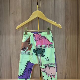 Calça em Malha Peluciada - Up Baby Dinossauro/Verde