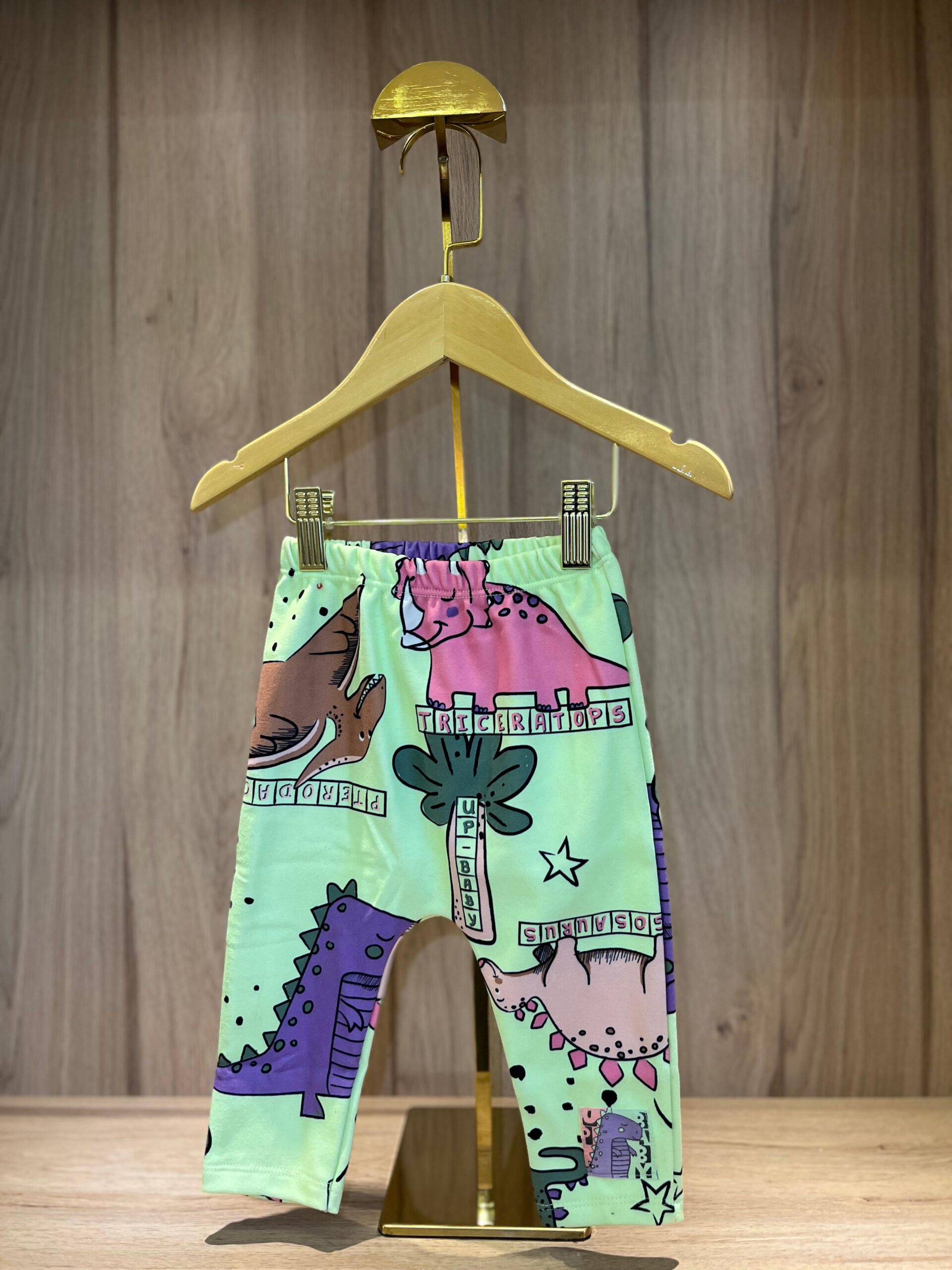Calça em Malha Peluciada – Up Baby Dinossauro/Verde